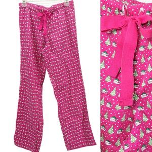 Vineyard Vines Women’s Pink Christmas Tree Santa Whale Pajama Pants, Size XS